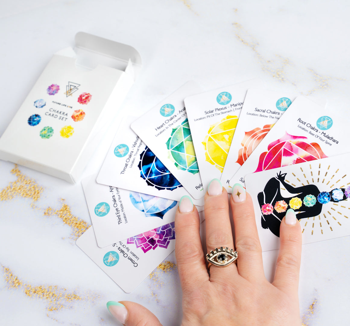 Chakra Card Set With 8 Cards and White Box